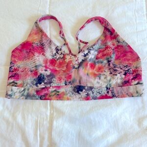 Athleta Pink Floral Strappy Solace Sports Bra ONLY 🌸 Shorts Listed Separately